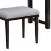 Jexo 3pc Cherry Vanity Table Set with LED Mirror, 3 Drawer, Gray Padded Stool