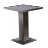 BM342307 Nia Bistro Outdoor Table, Marble Base, Gray PE Rattan Frame, 27 Inch