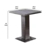 BM342307_4 Nia Bistro Outdoor Table, Marble Base, Gray PE Rattan Frame, 27 Inch