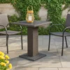 BM342307_5 Nia Bistro Outdoor Table, Marble Base, Gray PE Rattan Frame, 27 Inch