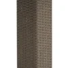 Nia Bistro Outdoor Table, Marble Base, Brown PE Rattan Frame, 27 Inch
