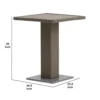 Nia Bistro Outdoor Table, Marble Base, Brown PE Rattan Frame, 27 Inch