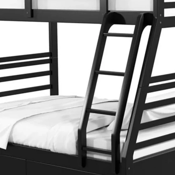 BM342321_1 Zegy Twin over Full Bunk Bed with 2 Drawers and Attached Ladder, Black