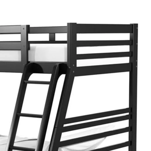 BM342321_2 Zegy Twin over Full Bunk Bed with 2 Drawers and Attached Ladder, Black