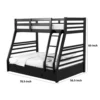 BM342321_4 Zegy Twin over Full Bunk Bed with 2 Drawers and Attached Ladder, Black
