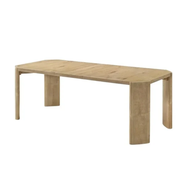 Edey Dining Table, 66-84 Inch Expandable Top in Oak Brown, Panel Legs