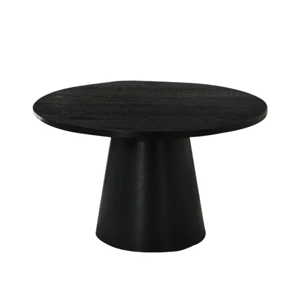 Kily Coffee Table, Cone Pedestal Base, 29 Inch Round Top in Black