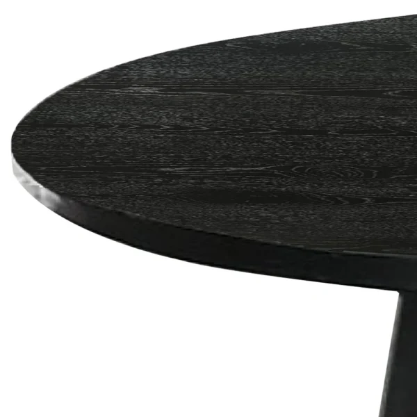 Kily Coffee Table, Cone Pedestal Base, 29 Inch Round Top in Black