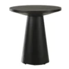 Kily Side End Table, Cone Pedestal Base, 20 Inch Round Top in Black