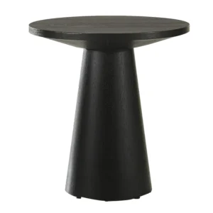 BM342331 Kily Side End Table, Cone Pedestal Base, 20 Inch Round Top in Black