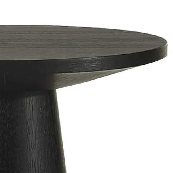 Kily Side End Table, Cone Pedestal Base, 20 Inch Round Top in Black