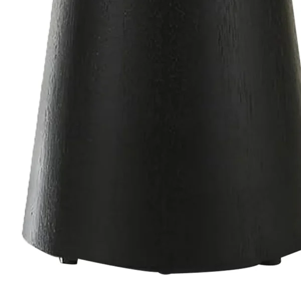 Kily Side End Table, Cone Pedestal Base, 20 Inch Round Top in Black