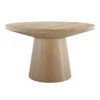 Kily Coffee Table, Pedestal Base, 29 Inch Round Top in Oak Brown