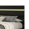 Yoki Full Size Bed w Underbed LED, Acrylic Gold Trim, Black Frame
