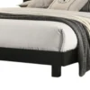 Yoki Queen Size Bed w Underbed LED, Acrylic Gold Trim, Black Frame