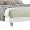 Yoki Queen Size Bed w Underbed LED, Acrylic Gold Trim, White Frame
