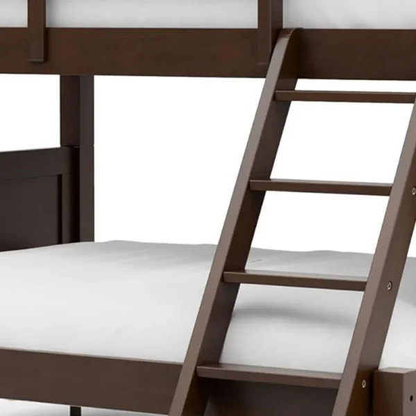 BM342408_1 Zedy Twin over Full Bunk Bed with Ladder and Guardrails, Walnut Brown
