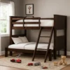 BM342408_6 Zedy Twin over Full Bunk Bed with Ladder and Guardrails, Walnut Brown