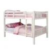BM342410 Nedy Full over Full Bunk Bed with Attached Ladder, White Solid Wood