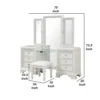 Miamy Vanity Set, 6 Drawers, Padded Stool, LED Mirror, Creamy White