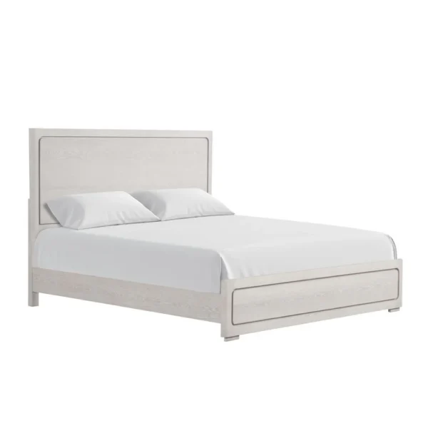 BM342487 Thorne Queen Bed, Panel Design, Rounded Edges, White Oak Wood