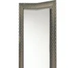 BM342508_1 Vino 3pc Vanity Dressing Table Set w Stool, Gray, Satin Fabric, Rubberwood