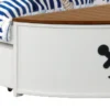 Evon Twin Captain Bed w Trundle, White, Oak Brown, Nautical Coastal Theme