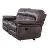 Josy Manual Recliner Loveseat with Console, Dark Gray Faux Leather, 77 Inch