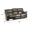 Josy Manual Recliner Sofa, Pillow Top, Dark Gray Faux Leather, 88 Inch
