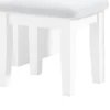 Margo Vanity Set with Lighted Mirror and Padded Stool, White-Gray