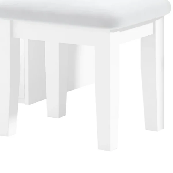 Margo Vanity Set with Lighted Mirror and Padded Stool, White-Gray