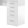 Sheila Vanity Set with Lighted Mirror, Multiple Drawers, White Wood