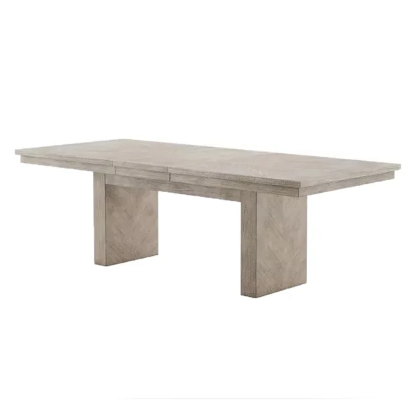BM342627 Hagy Dining Table, 76-94 Inch Extendable Top, Natural Brown Panel Legs