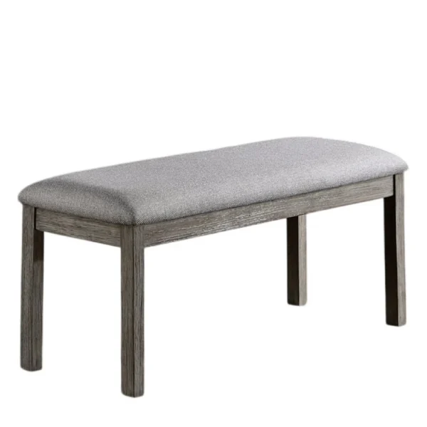 BM344923_1 Lais 6pc Dining Table Set with Bench, 4 Ladderback Chairs, Rustic Gray