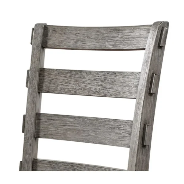BM344923_3 Lais 6pc Dining Table Set with Bench, 4 Ladderback Chairs, Rustic Gray