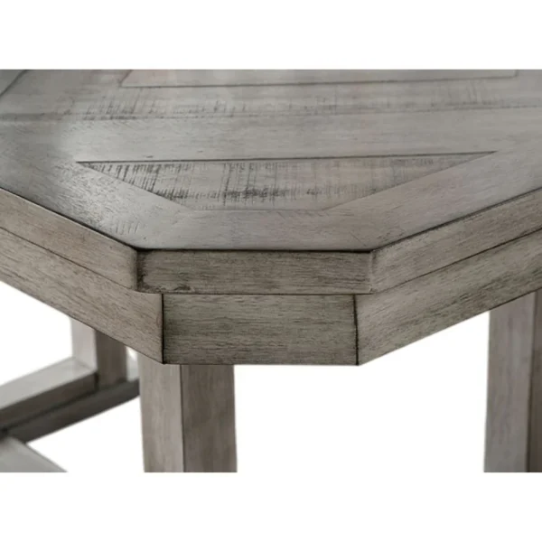 Lais 7pc Dining Table Set with 6 Ladderback Chairs, Rustic Gray