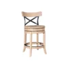 BM345248 Mia Swivel Counter Chair, Black Metal Cross Back, Blonde Oak Brown