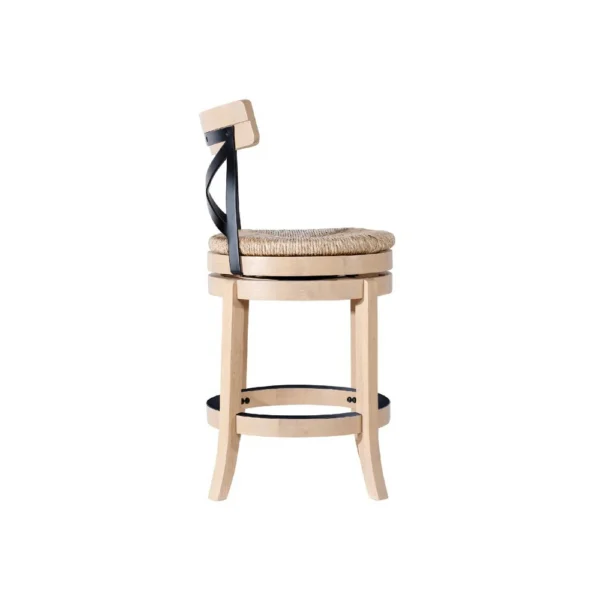 BM345248_2 Mia Swivel Counter Chair, Black Metal Cross Back, Blonde Oak Brown