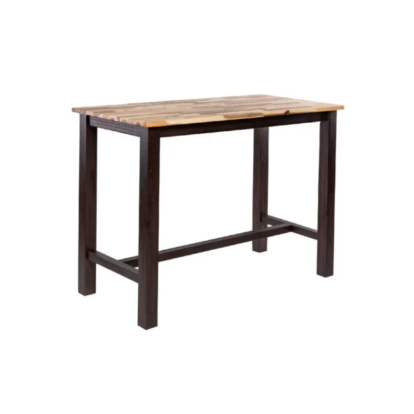 BM345254 Amber Pub Table, 47 Inch Rectangular Top, Espresso Brown Trestle Base