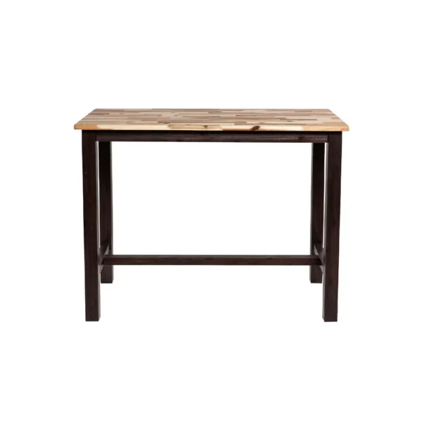 BM345254_1 Amber Pub Table, 47 Inch Rectangular Top, Espresso Brown Trestle Base