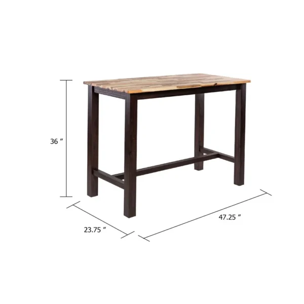 BM345254_4 Amber Pub Table, 47 Inch Rectangular Top, Espresso Brown Trestle Base