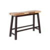 BM345255 Amber Pub Table, 47 Inch Rectangular Top, Espresso Brown Trestle Base