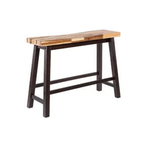 Amber Pub Table, 47 Inch Rectangular Top, Espresso Brown Trestle Base