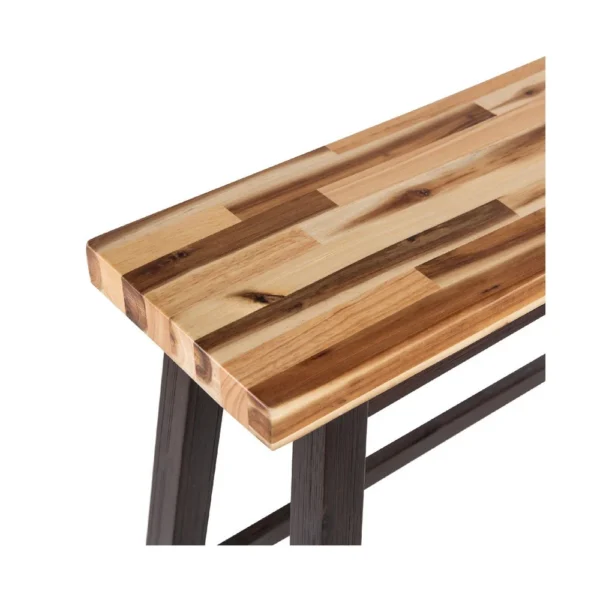 BM345255_3 Amber Counter Height Bench, 33 Inch Natural Brown Seat, Espresso Brown