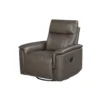 BM345321_3 Jen Manual Swivel Glider Reclining Chair, Dark Brown Top Grain Leather