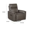 BM345321_4 Jen Manual Swivel Glider Reclining Chair, Dark Brown Top Grain Leather