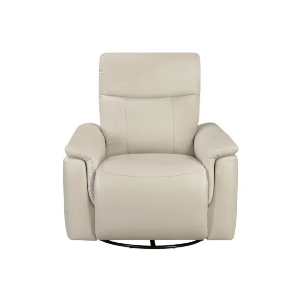 BM345322_1 Jen Manual Swivel Glider Reclining Chair, Taupe Top Grain Leather