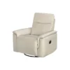 BM345322_3 Jen Manual Swivel Glider Reclining Chair, Taupe Top Grain Leather