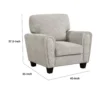 BM345326_4 Loi Sofa Armchair with Reversible Cushion, Transitional Gray Chenille