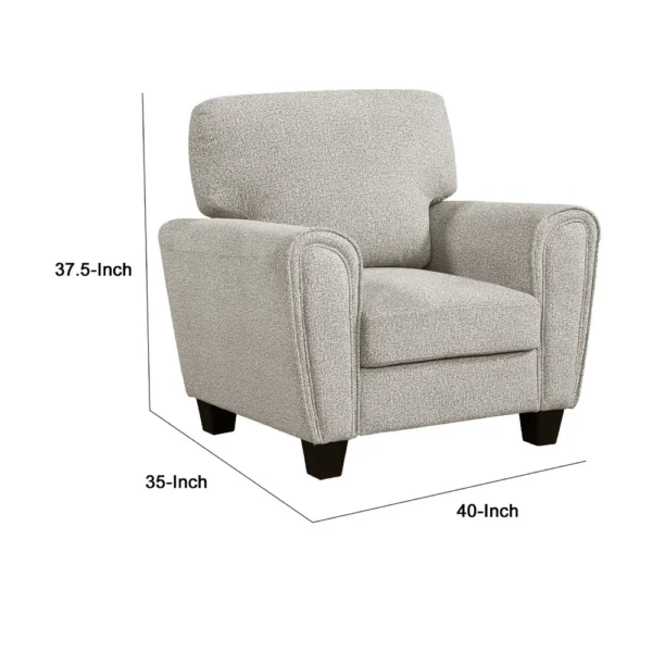 BM345326_4 Loi Sofa Armchair with Reversible Cushion, Transitional Gray Chenille